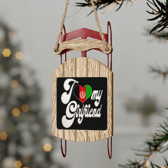 AfghanI Love My Afghanistan Girlfriend Sled Ornaments