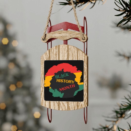 Black history month. African American woman Sled Ornaments