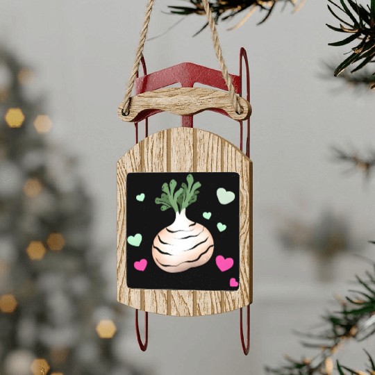 Turnip Love Valentine's Day Hearts Sled Ornaments