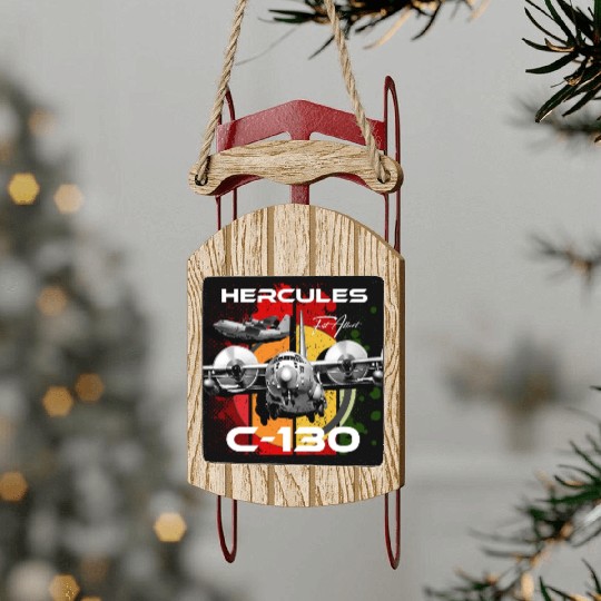 C-130 Hercules Military Aircraft Sled Ornaments