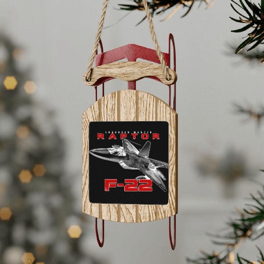 F-22 Raptor Fighterjet Us Air Force Warbird Sled Ornaments