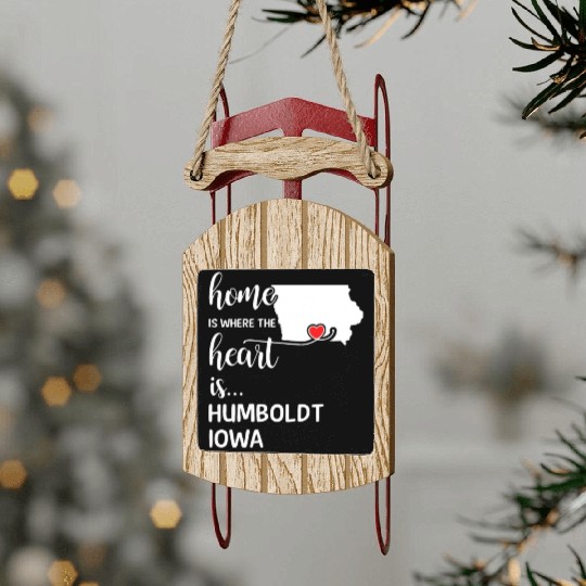 Humboldt County Iowa Is Where My Heart Is Gift Sled Ornaments