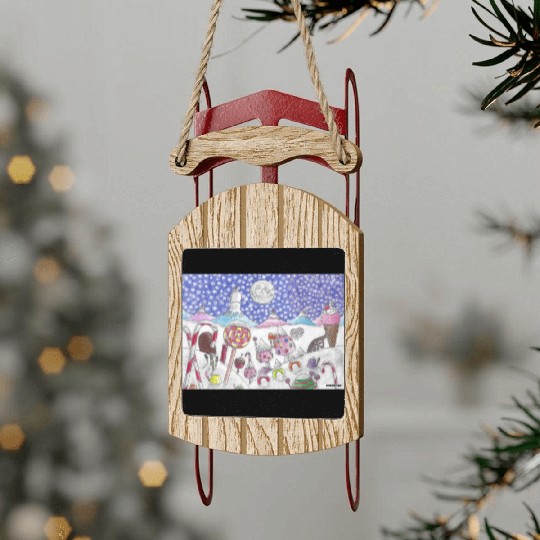 The Nutcracker Christmas Candy Land Sled Ornaments