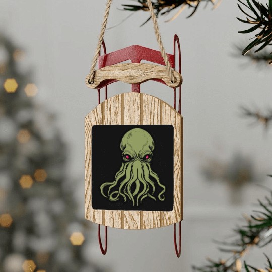 Cthulhu! The Stars are finally right! Sled Ornaments