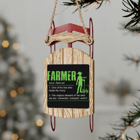 Farm Farmer Definition Sled Ornaments