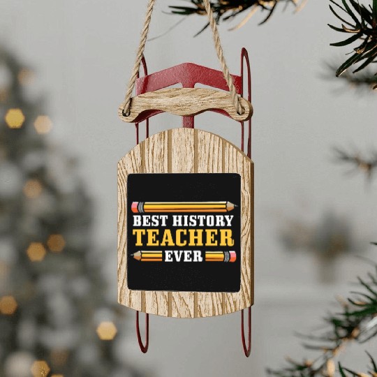 Best History Teacher Teacher Or Educator Gift Sled Ornaments