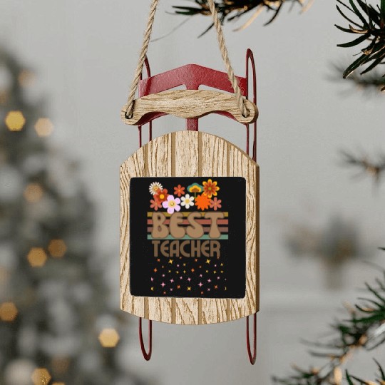 Best Teacher Sled Ornaments