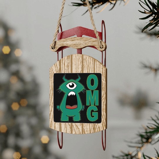 OMG Monster Sled Ornaments