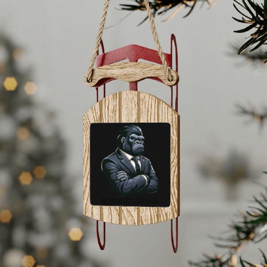 No monkey Business - Gorilla Sled Ornaments