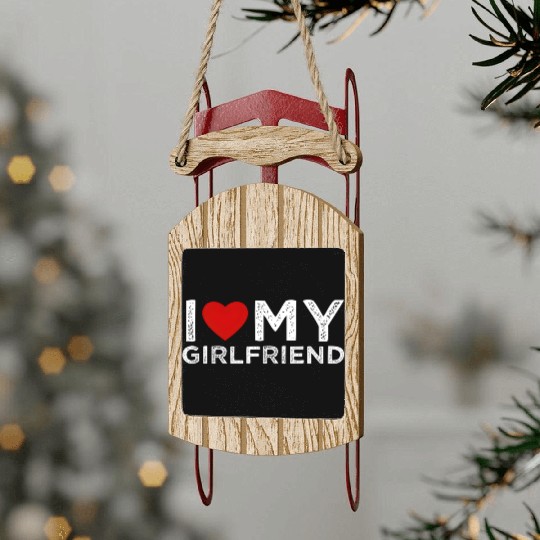 I Love My Friend I He My Friend I Love My Gf Sled Ornaments