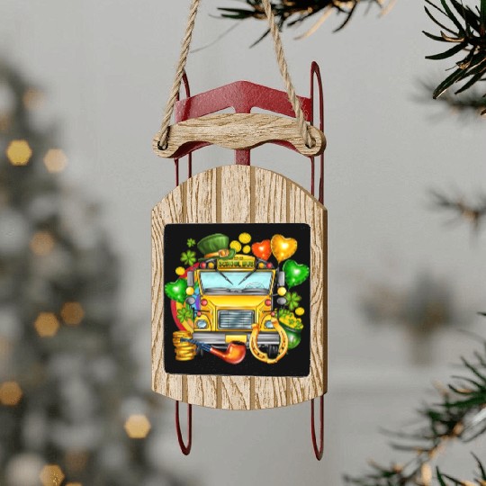 School Bus Sled Ornaments