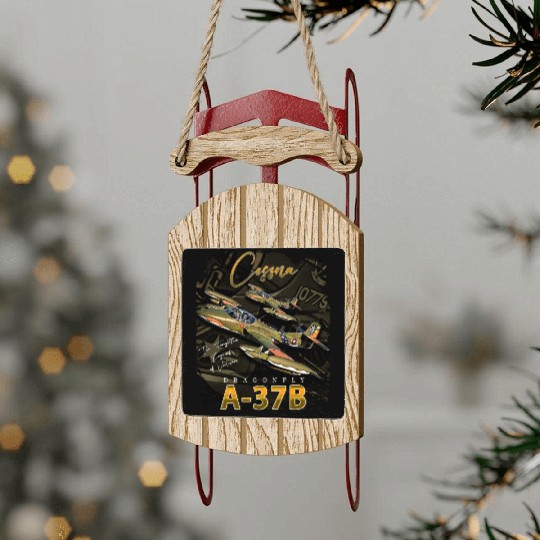 Cessna A-37 Dragonfly American Light Attack Plane Sled Ornaments