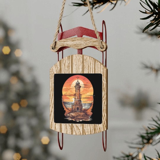 Sunset cool dress Sled Ornaments