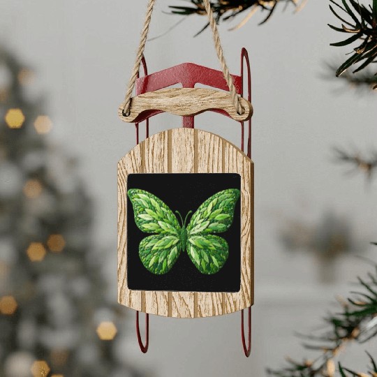Verdant Leafwing Monarch Butterfly Sled Ornaments