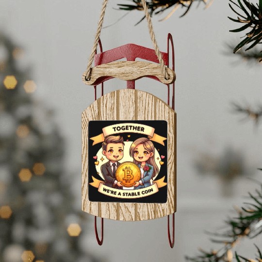 Together We're a Stable Coin Bitcoin Sled Ornaments