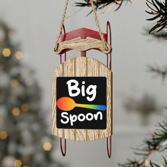 Big Spoon LGBT Pride Gay Lesbian Couple Matching Sled Ornaments