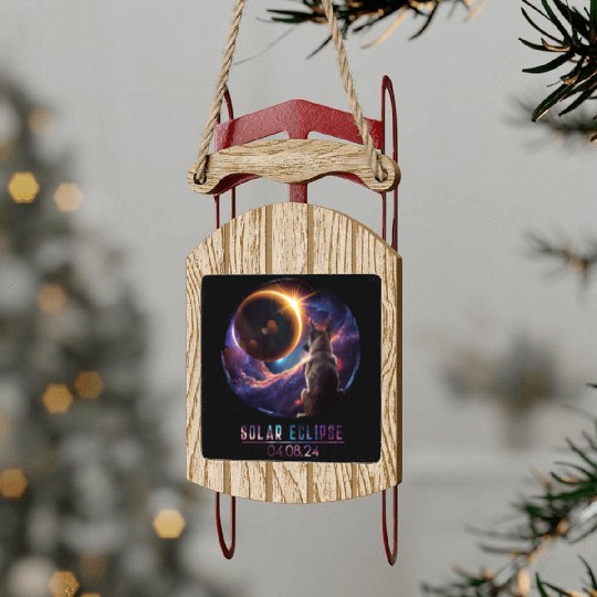Total Solar Eclipse 4.8.24 Path Of Totality Kids Sled Ornaments