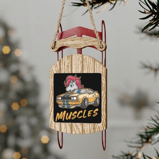 Pony car with muscles Sled Ornaments