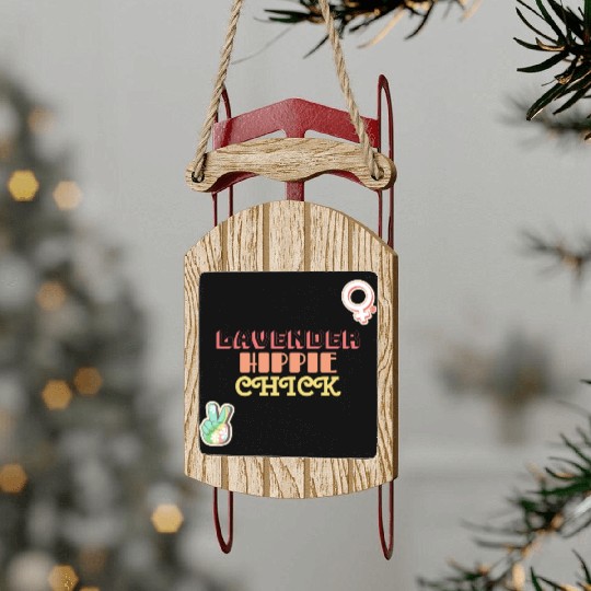 Aromatherapy Lavender Hippie Chick Sled Ornaments
