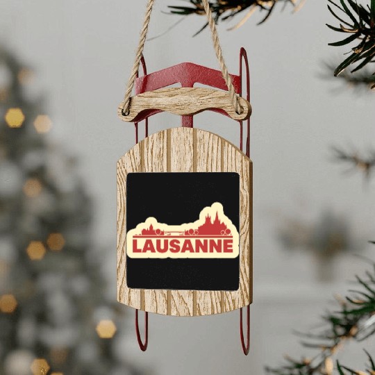 Lausanne Switzerland Sled Ornaments