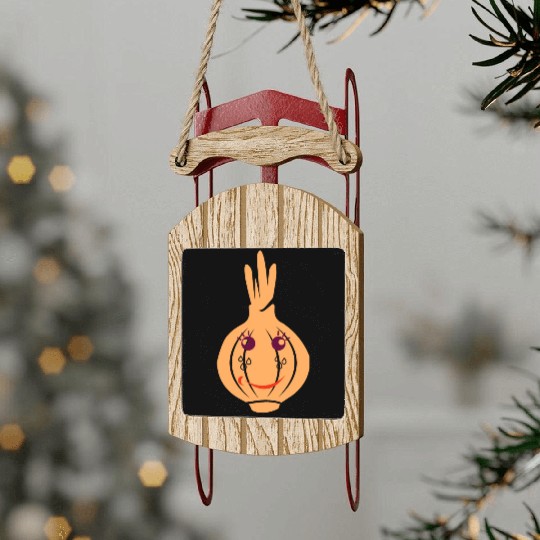 Onion Face Sled Ornaments