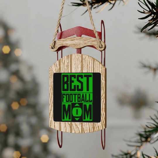 Green Ball Best Football Mom Passion Is Gift Cool Sled Ornaments