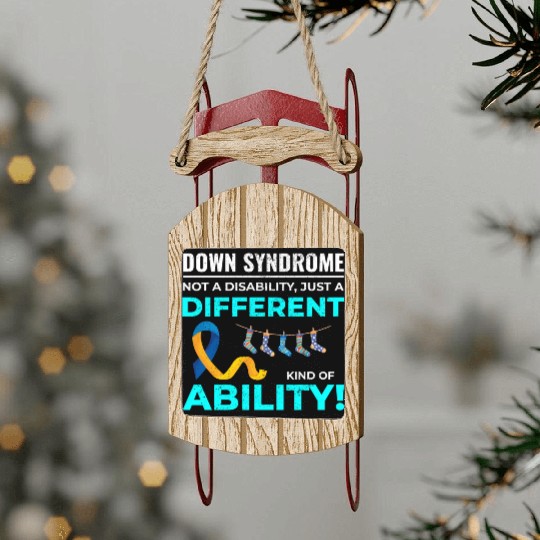 Down Syndrome Awareness Different Ability Sled Ornaments