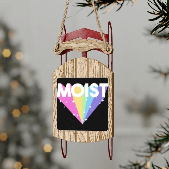 Moist Funny Meme Offensive Weird Cool Hilarious Sled Ornaments