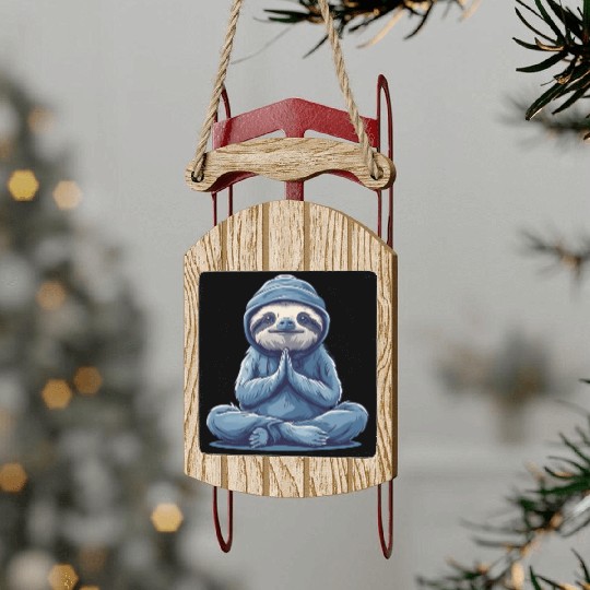 Sloth Yoga Relaxation Chill Chilling Gift Sled Ornaments