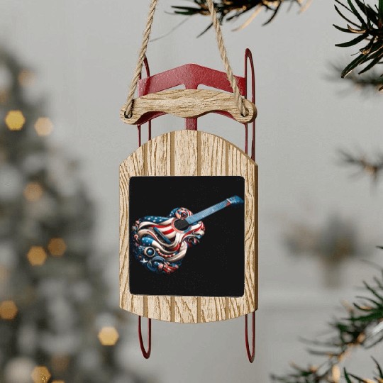 Retro Style Guitar for Guitarists Sled Ornaments