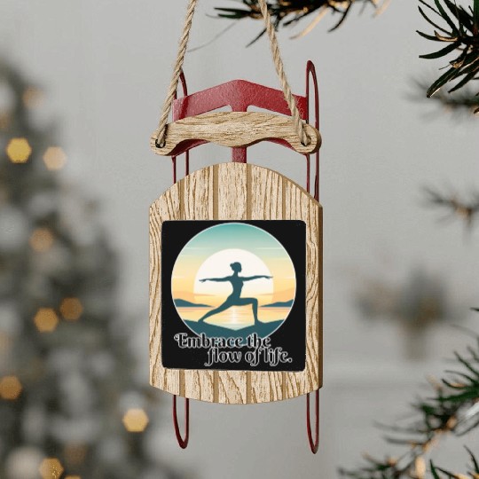 Sunrise Yoga Pose Sled Ornaments