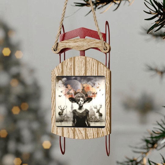 Lets go Bambi Sled Ornaments