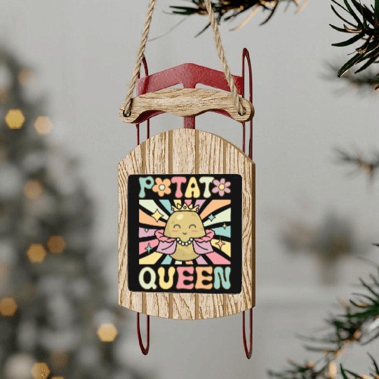 Groovy Female Potato Lover Sled Ornaments