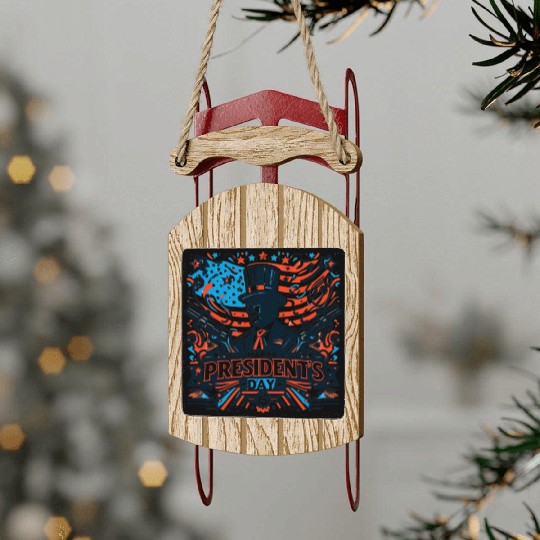 history of us presidents day Sled Ornaments