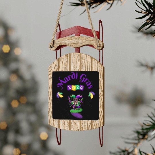 Mardi gras Funny Nola New orleans Louisiana Sled Ornaments