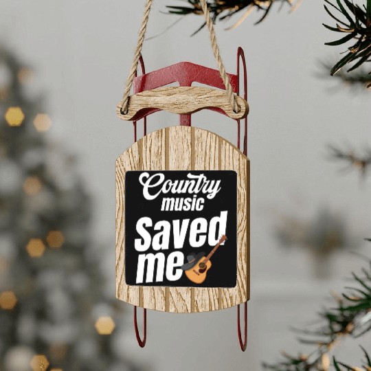 Country Music Saved Me Lover Cowgirl Classical Sled Ornaments
