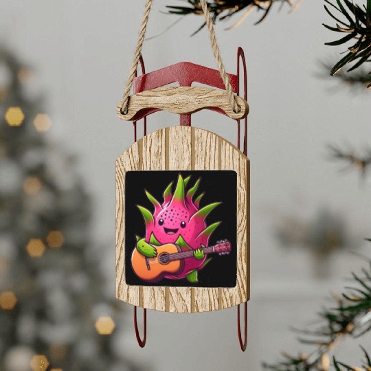Dragon Fruit Jam: Playing the Guitar Sled Ornaments