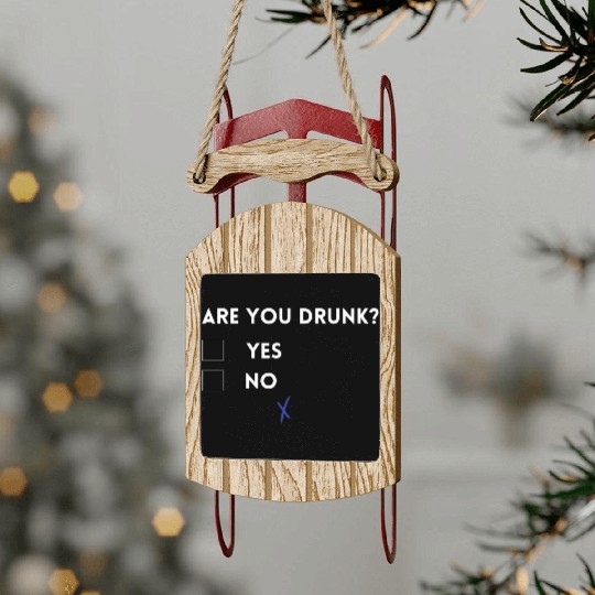 Are you drunk? Sled Ornaments