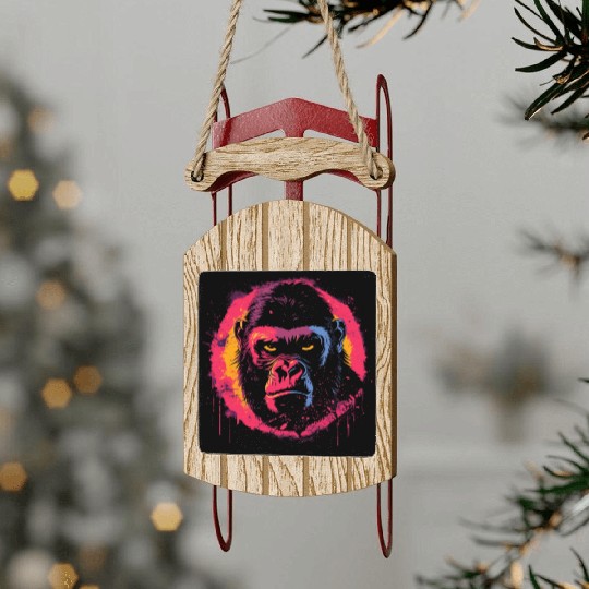 Angry Gorilla Sled Ornaments