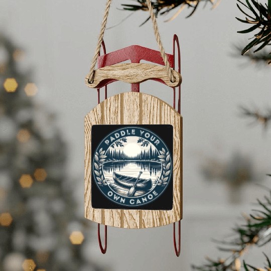 Solo Canoe Journey Lake Sled Ornaments