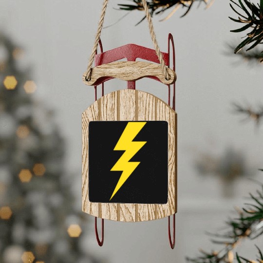 Lightning Bolt Sled Ornaments