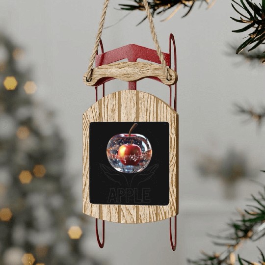 Crystal Apple Sled Ornaments