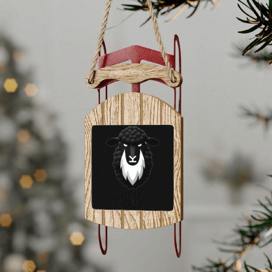 Black Sheep Sled Ornaments