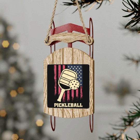Patriotic Pickleball Passion Sled Ornaments