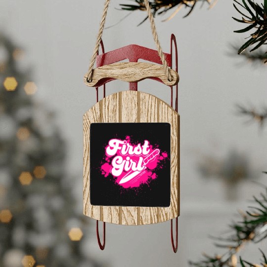 First Girl Sled Ornaments