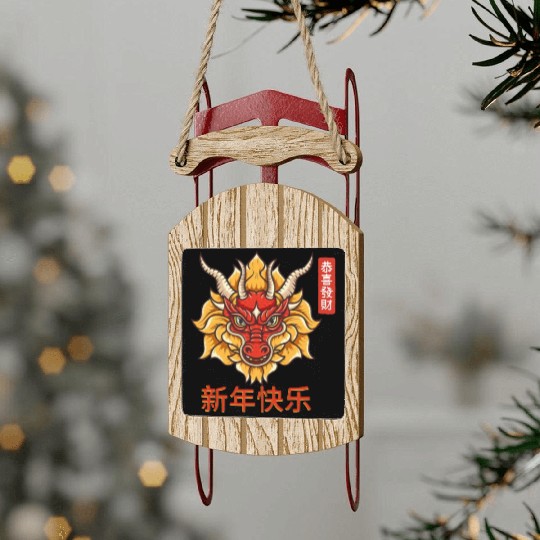 Chinese Dragon Sled Ornaments