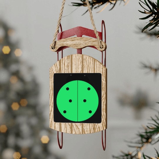 green ladybug Sled Ornaments