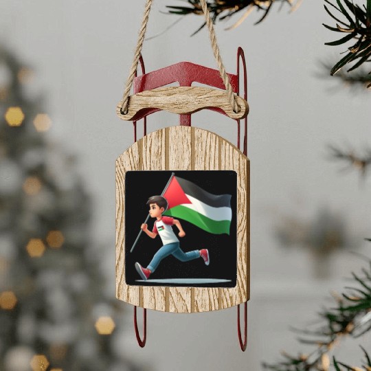 Free Palestine Sled Ornaments