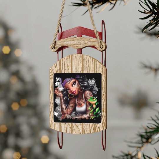 Street Style Hip Hop Girl Rapper Sled Ornaments