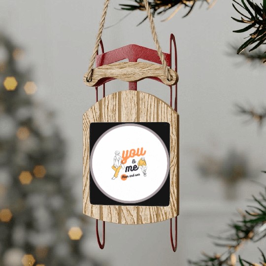 Mom and son Sled Ornaments